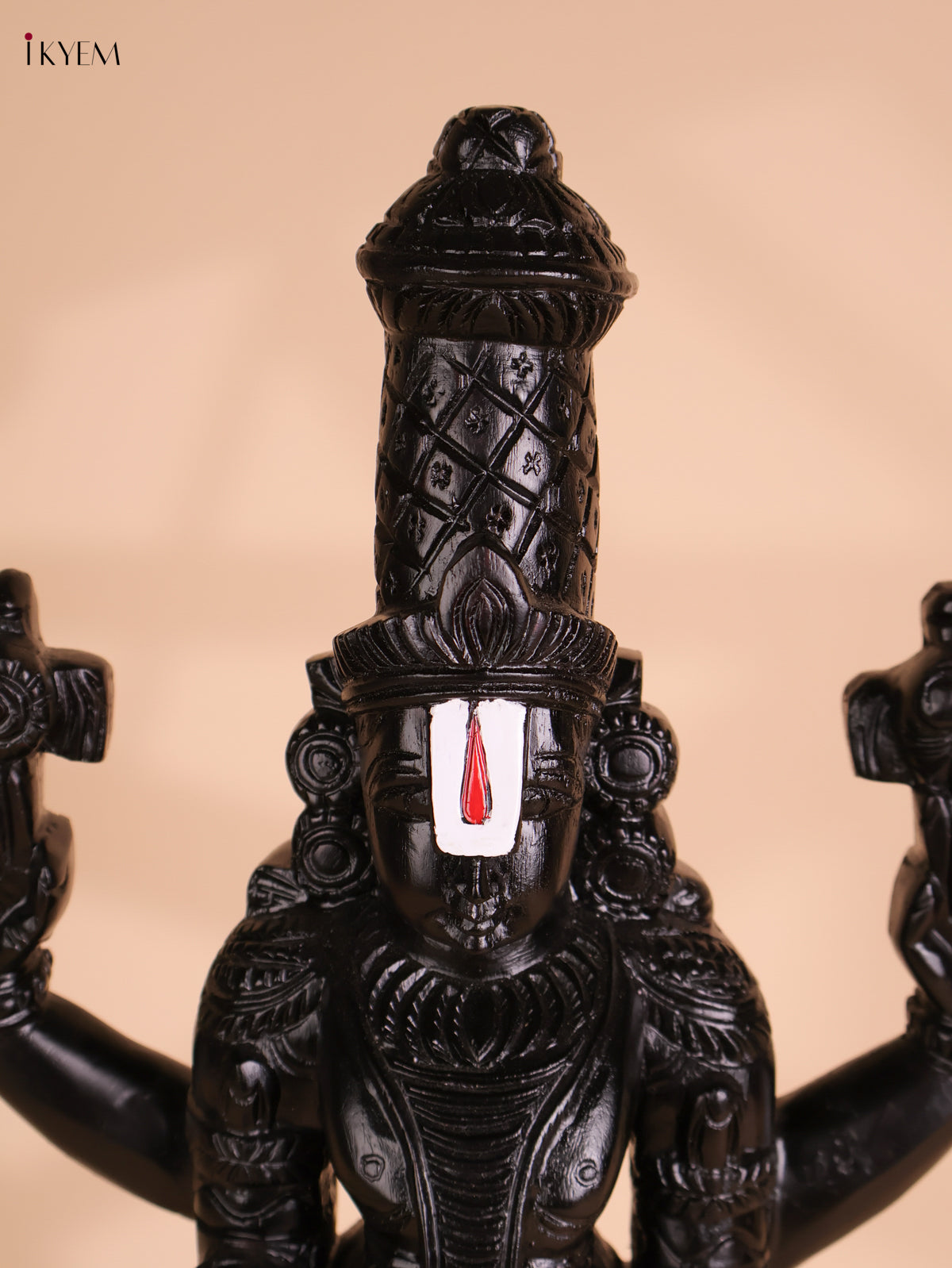Wooden Hand Carved Painted Kalyana Balaji Statue (26x9)