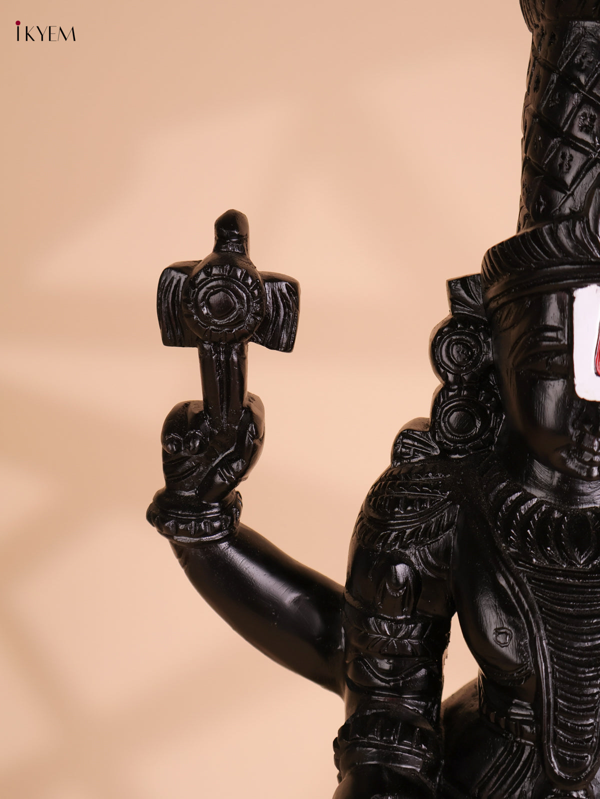 Wooden Hand Carved Painted Kalyana Balaji Statue (26x9)