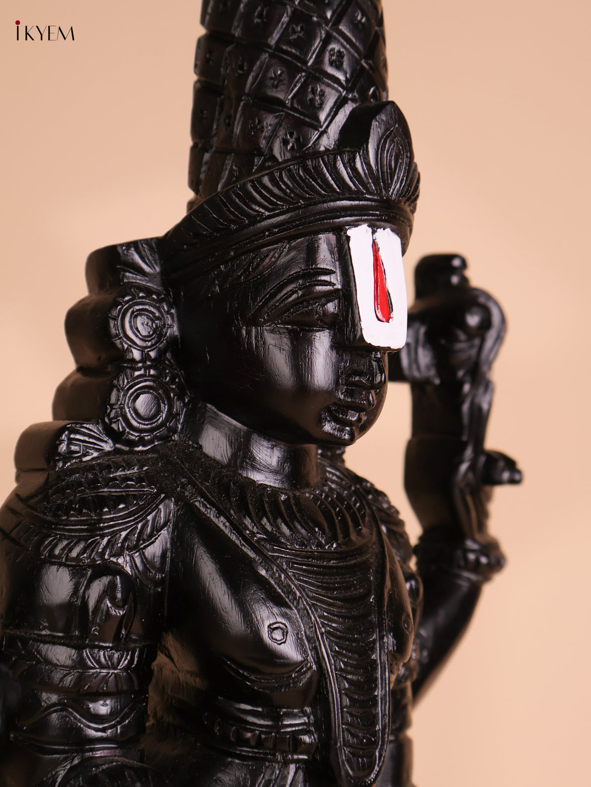 Wooden Hand Carved Painted Kalyana Balaji Statue (26x9)