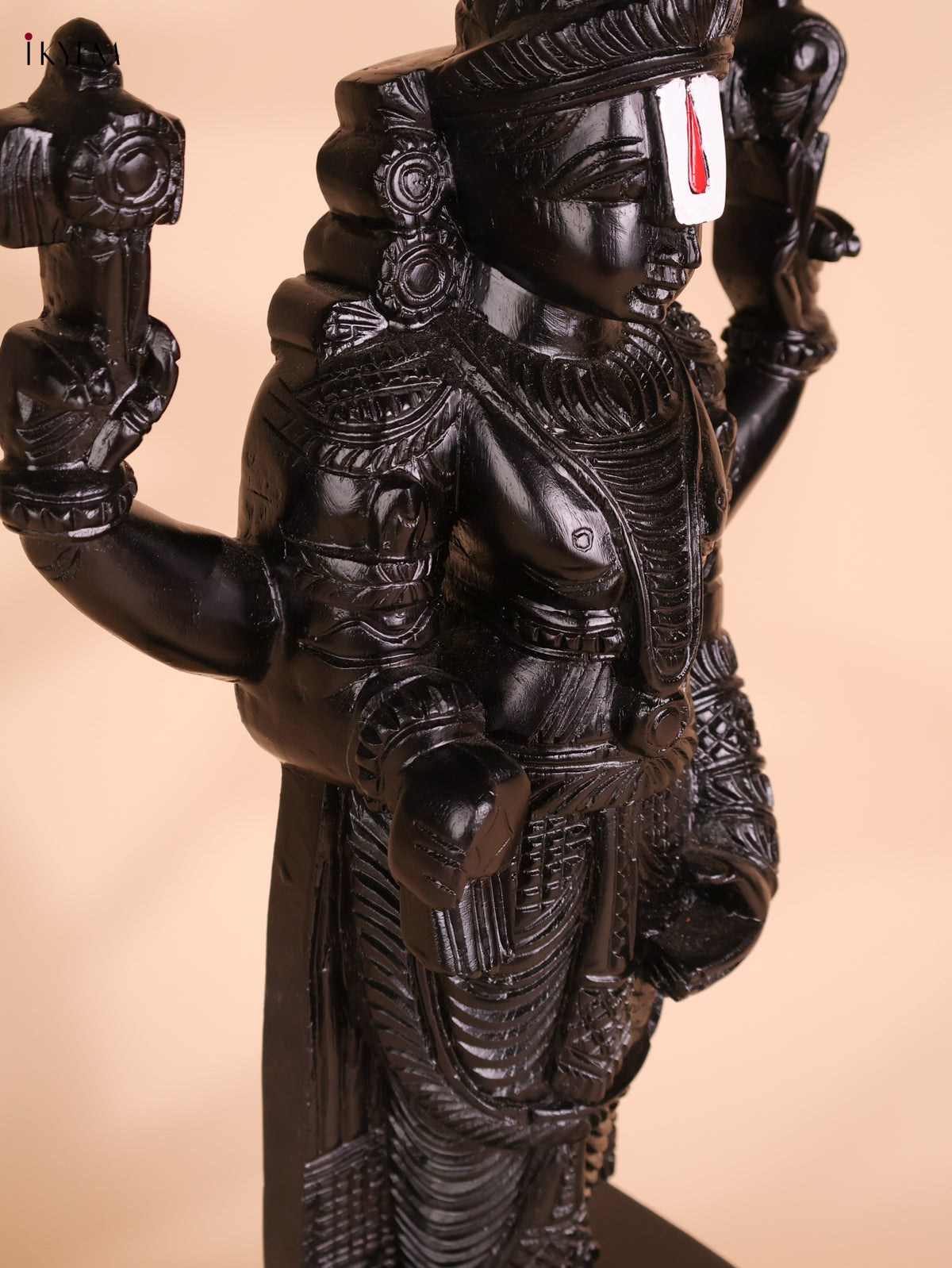Wooden Hand Carved Painted Kalyana Balaji Statue (26x9)