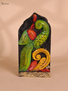 Wooden Hand Carved Painted -Parrot Wall Bracket(12x6)