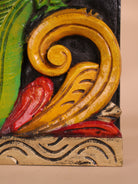 Wooden Hand Carved Painted -Parrot Wall Bracket(12x6)