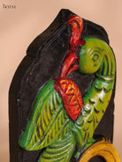 Wooden Hand Carved Painted -Parrot Wall Bracket(12x6)