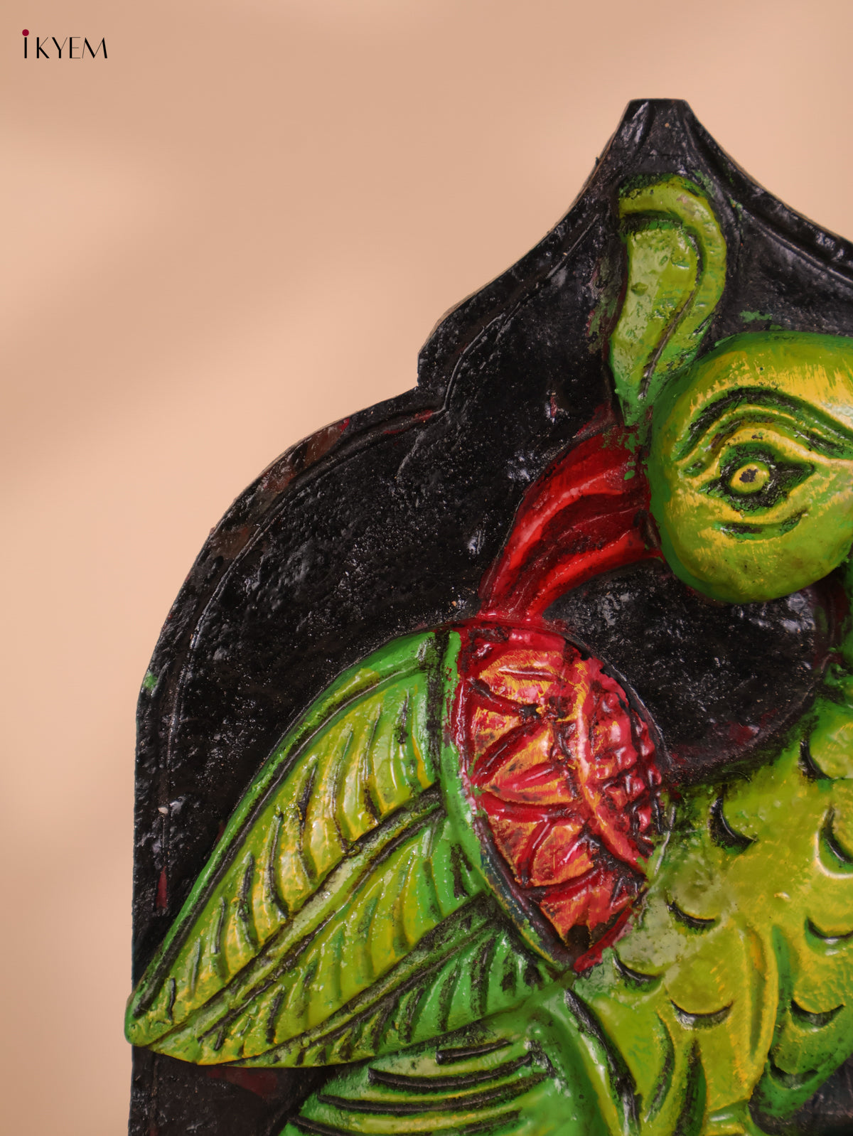 Wooden Hand Carved Painted -Parrot Wall Bracket(12x6)