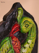 Wooden Hand Carved Painted -Parrot Wall Bracket(12x6)