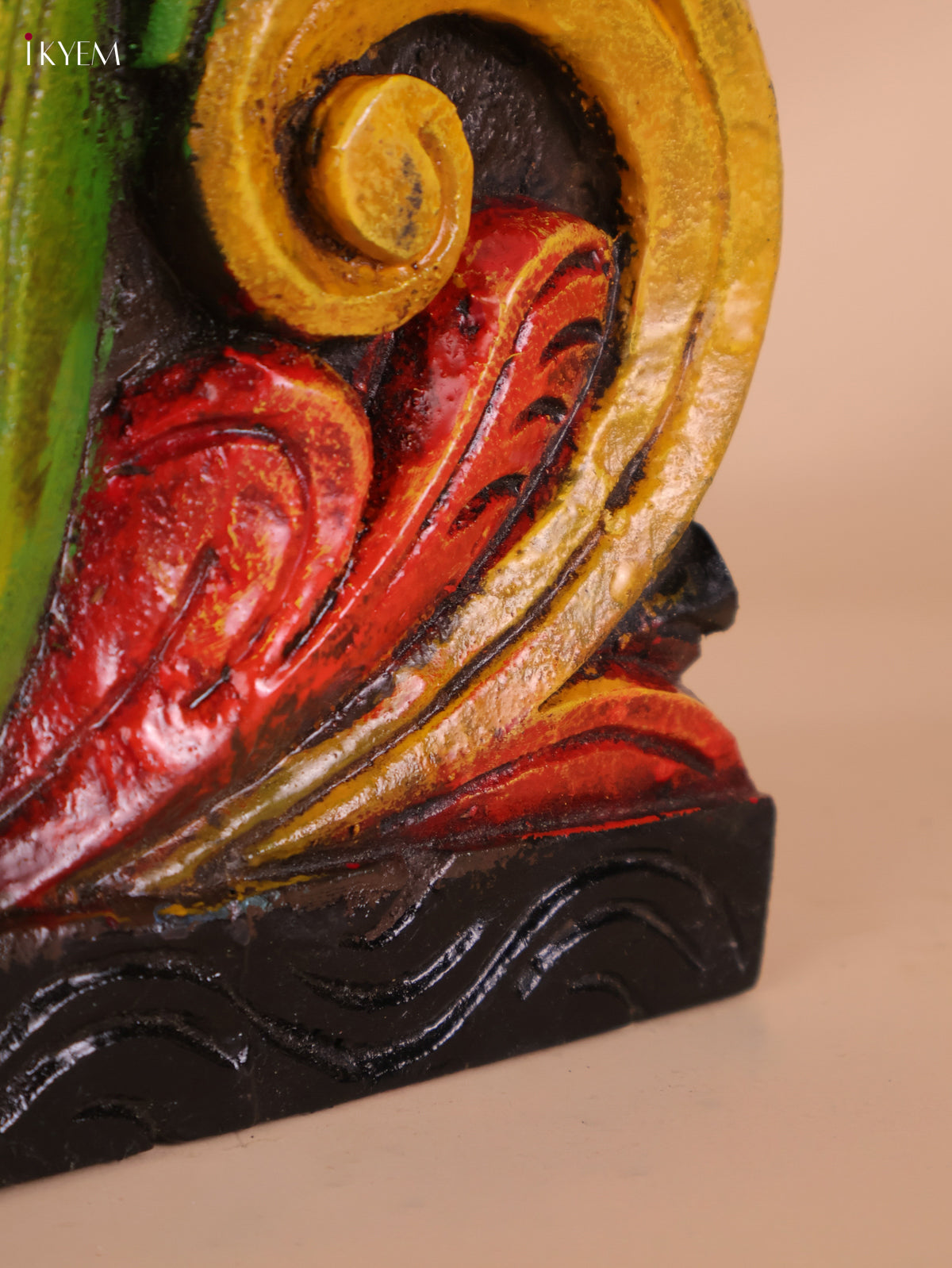 Wooden Hand Carved Painted -Parrot Wall Bracket(12x6)