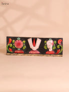 Wooden Hand Carved Painted Shank Chakra Namam Panel (6x18)