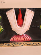 Wooden Hand Carved Painted Shank Chakra Namam Panel (6x18)