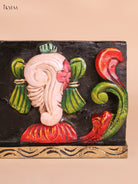 Wooden Hand Carved Painted Shank Chakra Namam Panel (6x18)