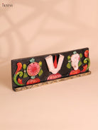 Wooden Hand Carved Painted Shank Chakra Namam Panel (6x18)