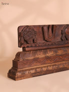 Wooden Hand Carved Painted Shank Chakra Namam Panel (9x17)