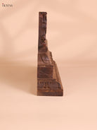 Wooden Hand Carved Painted Shank Chakra Namam Panel (9x17)