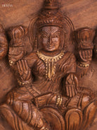 Wooden Hand Carved Gajalakashmi Panel(12x18)