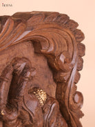 Wooden Hand Carved Gajalakashmi Panel(12x18)