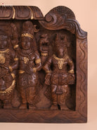 Wooden Hand Carved Shivan Parvathi Kalyanam Panel (12x18)