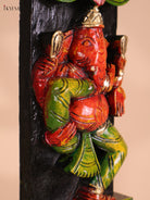 Wooden Hand Carved Painted Ganesha Vertical (29x4)