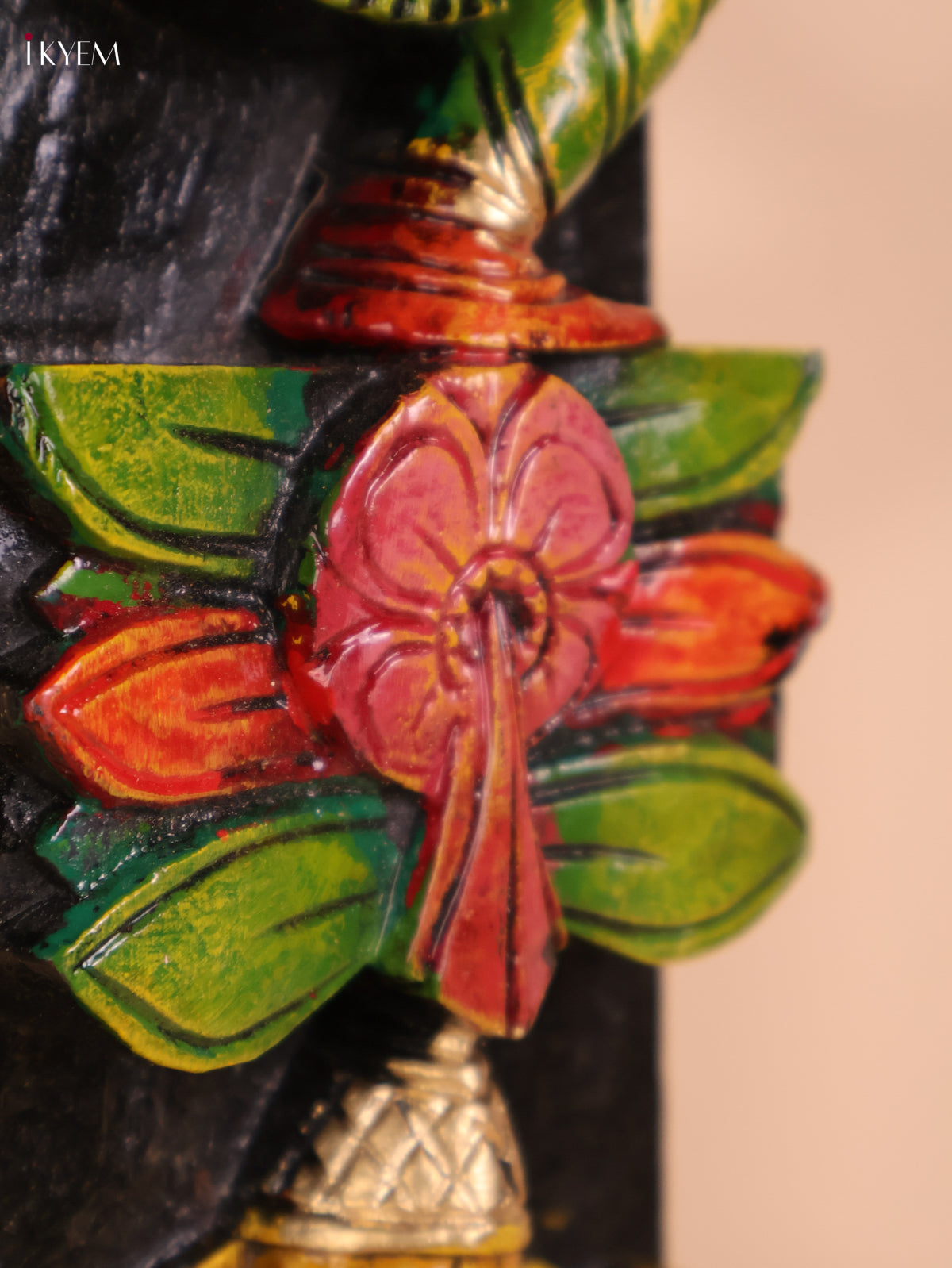 Wooden Hand Carved Painted Ganesha Vertical (29x4)