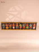 Wooden Hand Carved Painted Dasavatharam Panel (9x36)