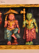 Wooden Hand Carved Painted Dasavatharam Panel (9x36)