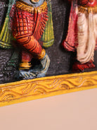 Wooden Hand Carved Painted Dasavatharam Panel (9x36)