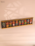 Wooden Hand Carved Painted Dasavatharam Panel (9x36)