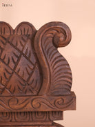 Wooden Hand Carved Gajalakashmi Panel- (11x30)