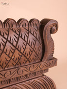 Wooden Hand Carved Gajalakashmi Panel- (11x30)