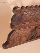 Wooden Hand Carved Gajalakashmi Panel- (11x30)