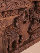 Wooden Hand Carved Gajalakashmi Panel- (11x30)