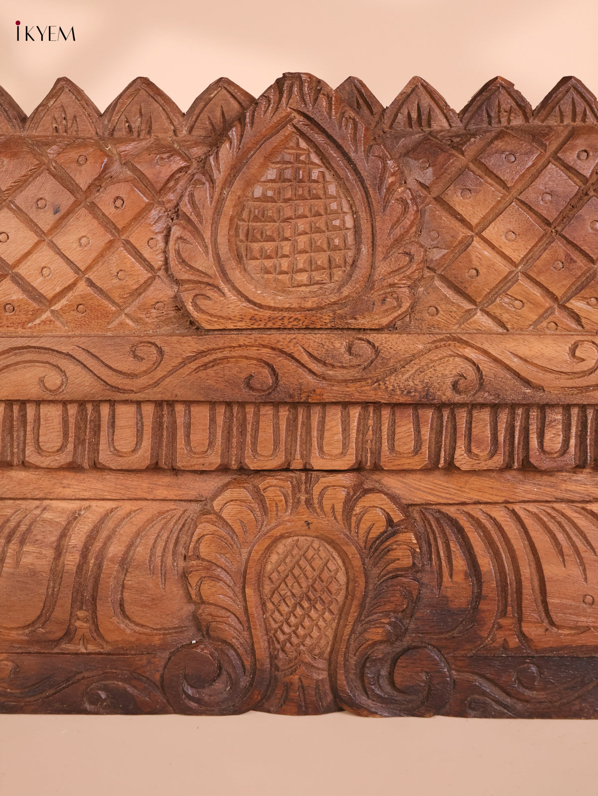 Wooden Hand Carved Gopuram Panel-Wood (10x30)