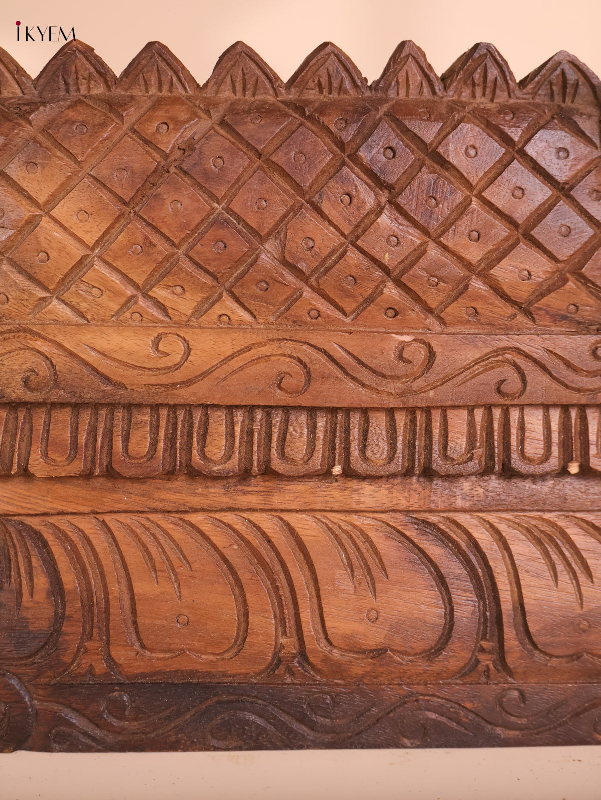 Wooden Hand Carved Gopuram Panel-Wood (10x30)