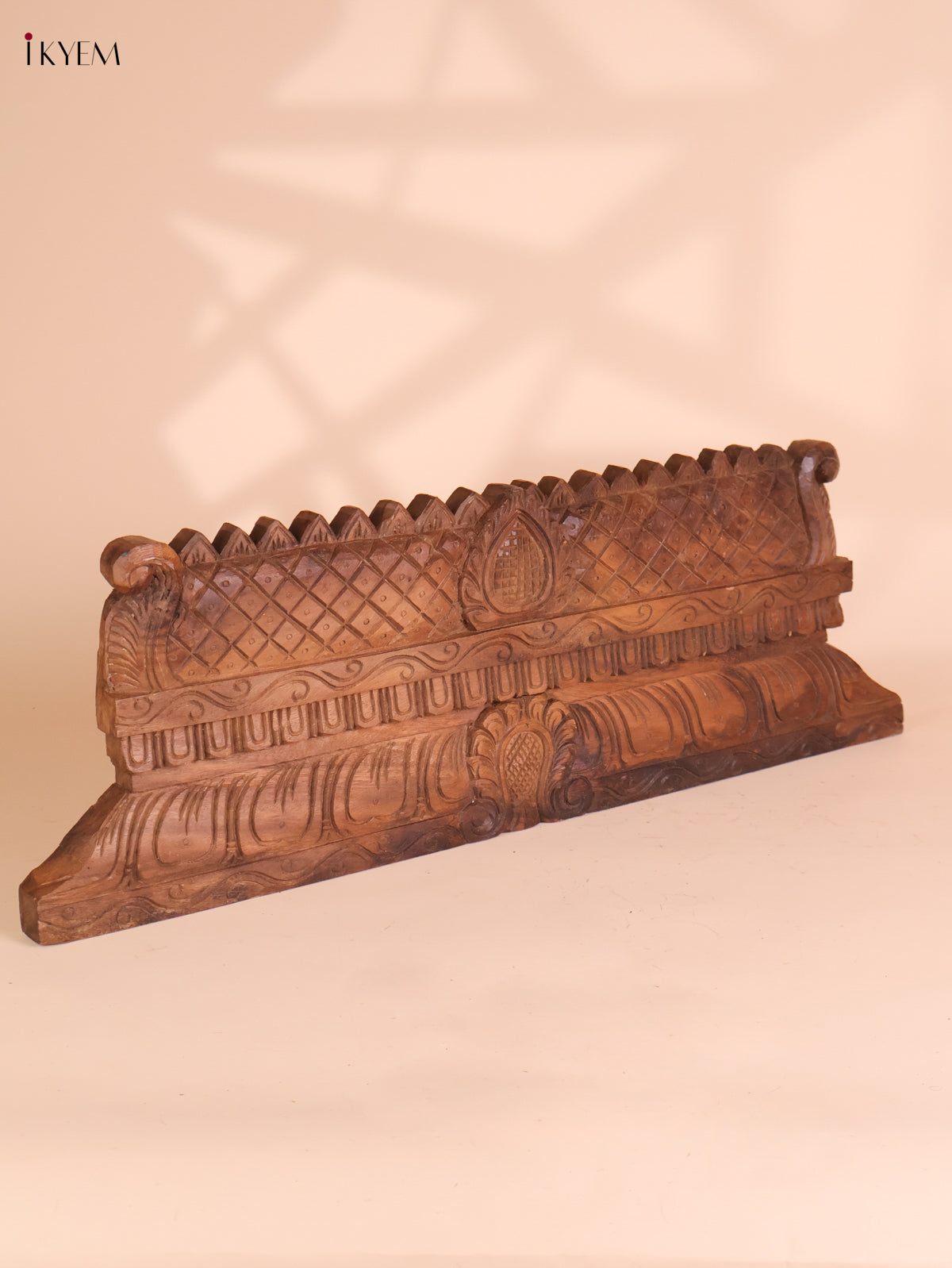 Wooden Hand Carved Gopuram Panel-Wood (10x30)