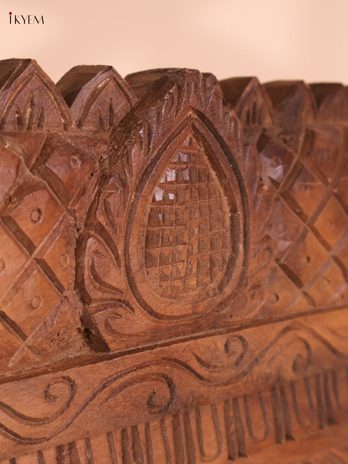 Wooden Hand Carved Gopuram Panel-Wood (10x30)