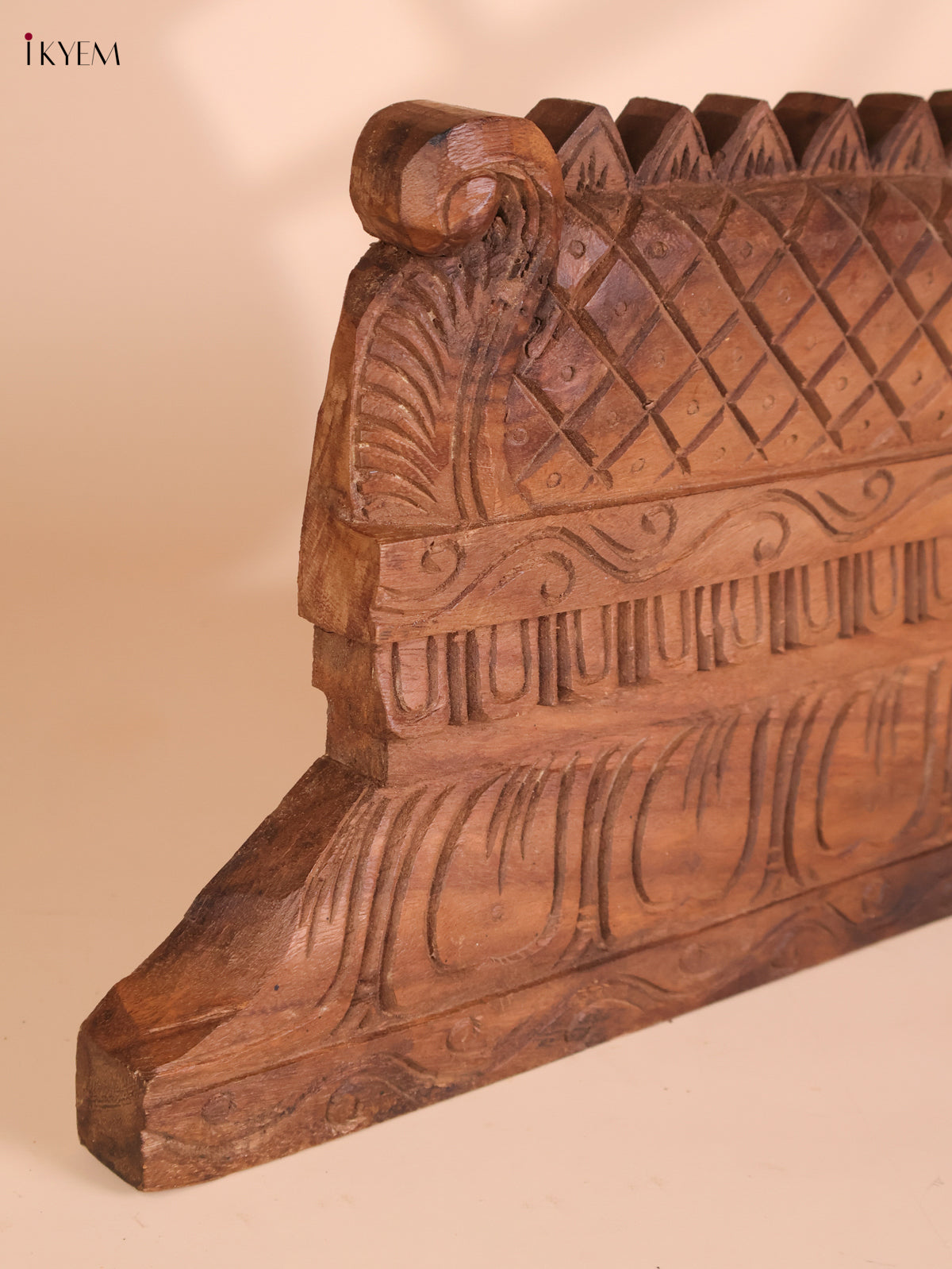 Wooden Hand Carved Gopuram Panel-Wood (10x30)