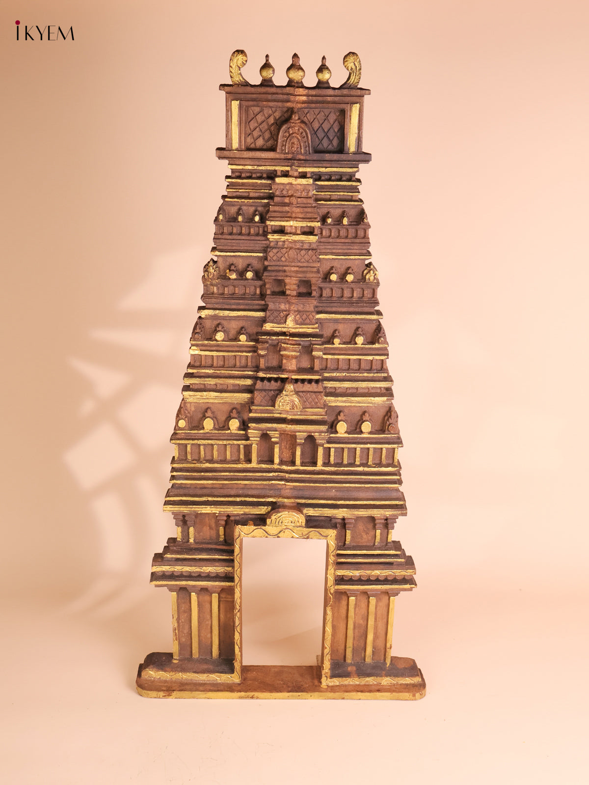 Wooden Hand Carved Temple Gopuram Vertical (37x18)