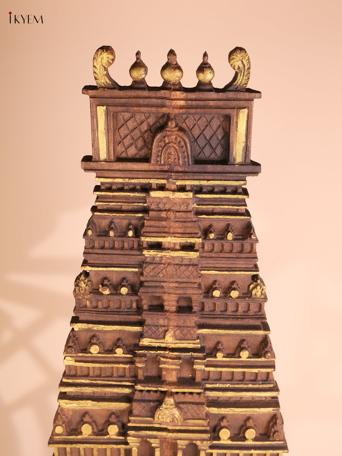 Wooden Hand Carved Temple Gopuram Vertical (37x18)