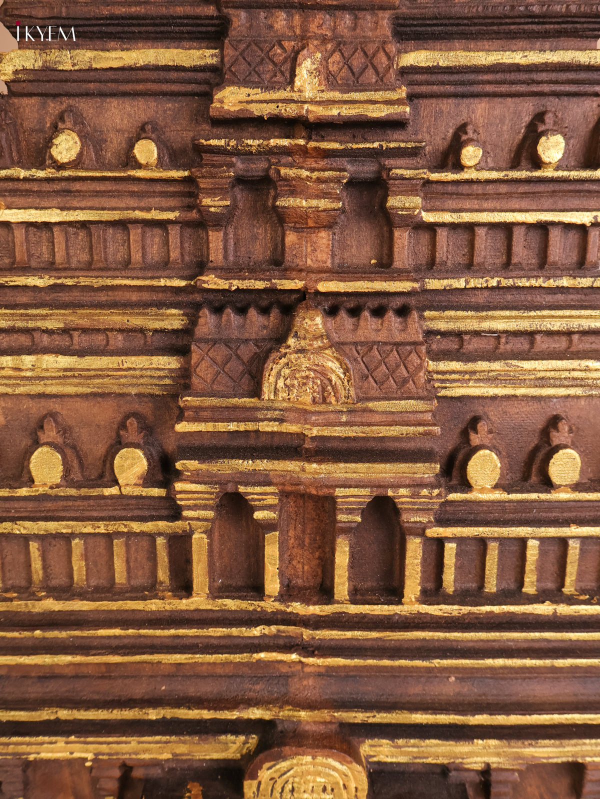 Wooden Hand Carved Temple Gopuram Vertical (37x18)