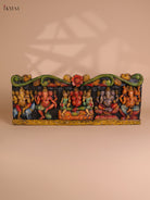 Wooden Hand Carved Painted Ganesha Panel (12x30)