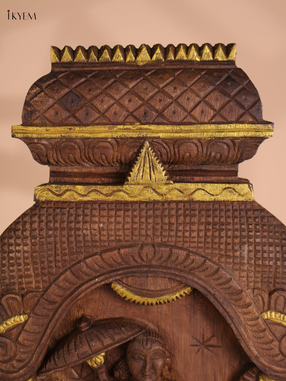 Wooden Hand Carved Vamana Avataram Gopuram Vertical (24x12)