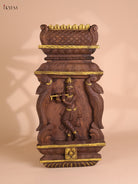 Wooden Hand Carved Krishna Avataram Gopuram Vertical (24x12)