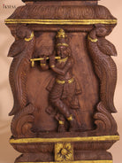 Wooden Hand Carved Krishna Avataram Gopuram Vertical (24x12)