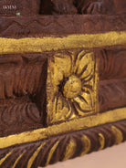 Wooden Hand Carved Krishna Avataram Gopuram Vertical (24x12)
