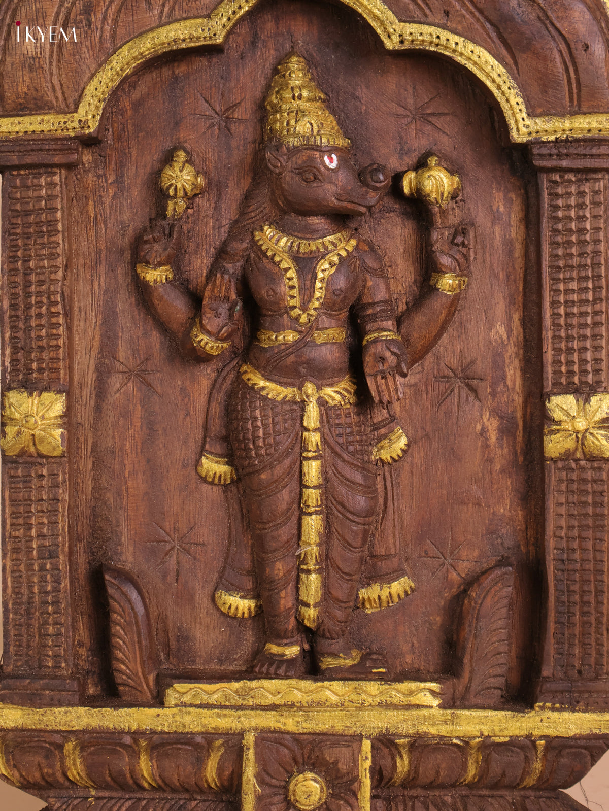 Wooden Hand Carved Varha Avataram Gopuram Vertical (24x12)