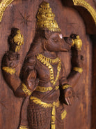 Wooden Hand Carved Varha Avataram Gopuram Vertical (24x12)