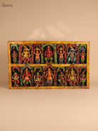 Wooden Hand Carved Painted Ganesha Panel(18x30)