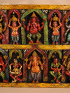 Wooden Hand Carved Painted Ganesha Panel(18x30)