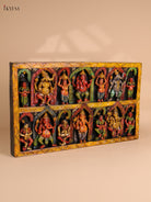 Wooden Hand Carved Painted Ganesha Panel(18x30)