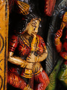 Wooden Hand Carved Painted Ganesha Panel(18x30)