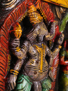 Wooden Hand Carved Painted Ganesha Panel(18x30)