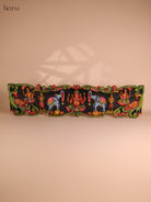 Wooden Hand Carved Painted Gaja Ganesha Panel (12x48)